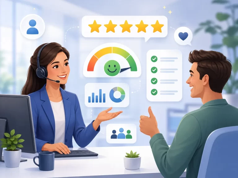 Een tevreden klant geeft positieve feedback na hulp van de klantenservice.