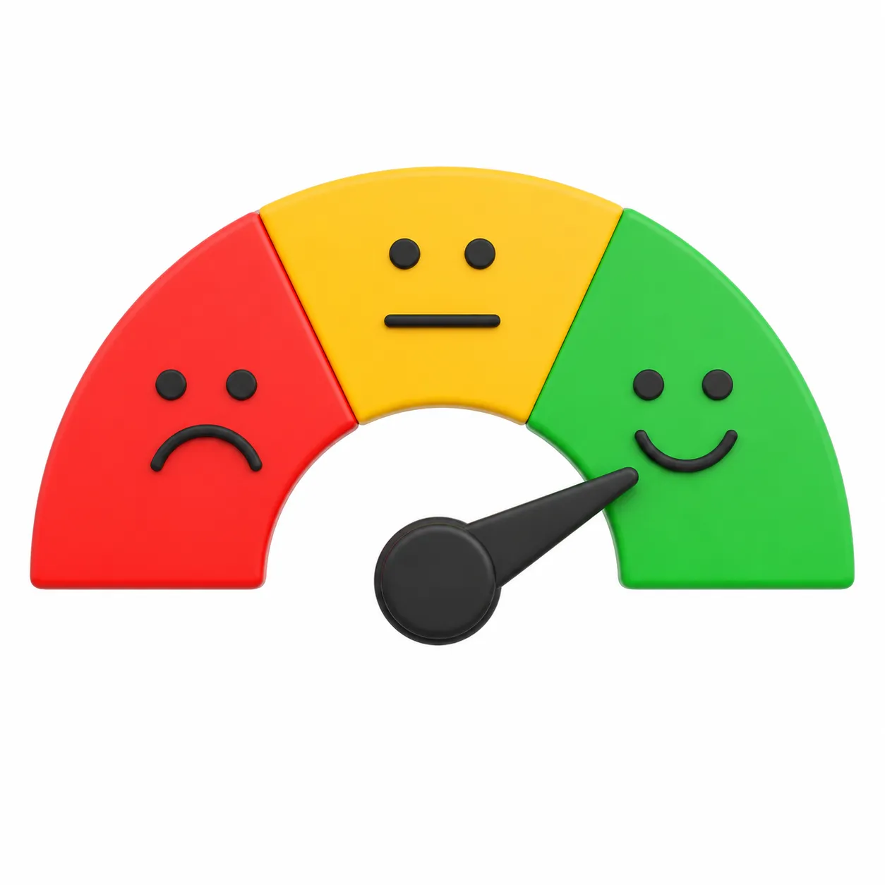 Een eenvoudige illustratie van klanttevredenheid met een positieve score.